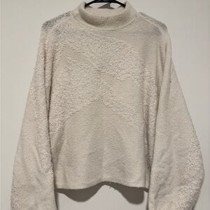 Abercrombie & Fitch Cream Textured Turtleneck Sweater